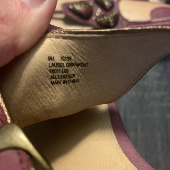 FRYE Laurel Plum Leather Thong Flat Sandals 9M - Picture 5 of 8